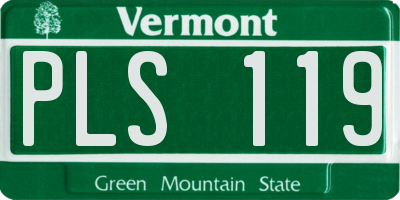 VT license plate PLS119