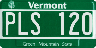 VT license plate PLS120