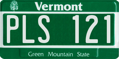 VT license plate PLS121