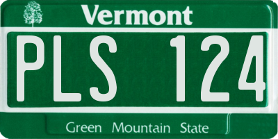 VT license plate PLS124