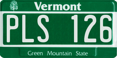 VT license plate PLS126