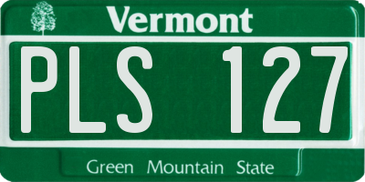 VT license plate PLS127