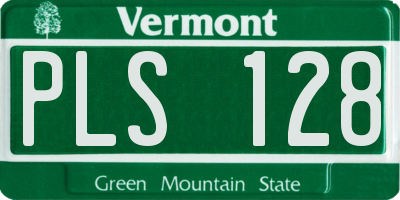 VT license plate PLS128