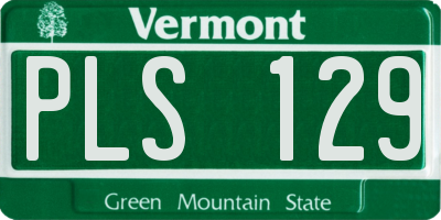 VT license plate PLS129