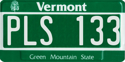VT license plate PLS133