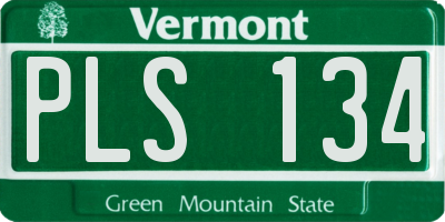 VT license plate PLS134