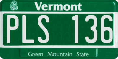 VT license plate PLS136