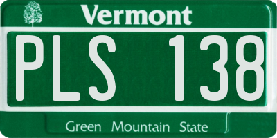 VT license plate PLS138