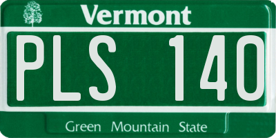 VT license plate PLS140