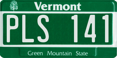 VT license plate PLS141