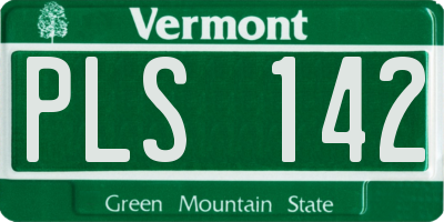 VT license plate PLS142