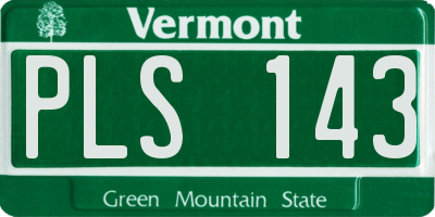 VT license plate PLS143