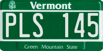 VT license plate PLS145