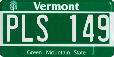 VT license plate PLS149