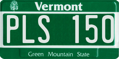 VT license plate PLS150