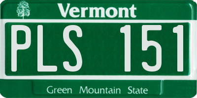 VT license plate PLS151