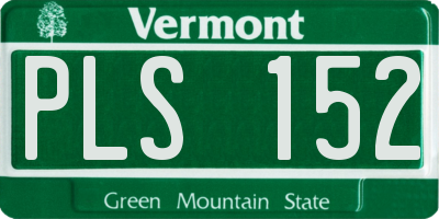 VT license plate PLS152