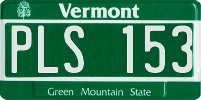 VT license plate PLS153