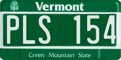 VT license plate PLS154