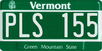 VT license plate PLS155