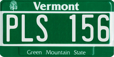VT license plate PLS156