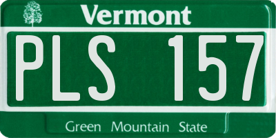 VT license plate PLS157