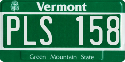 VT license plate PLS158