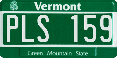 VT license plate PLS159