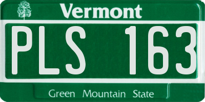 VT license plate PLS163
