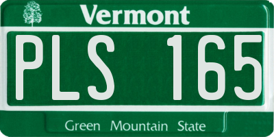 VT license plate PLS165