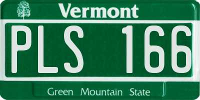VT license plate PLS166