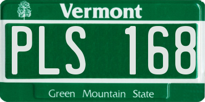 VT license plate PLS168