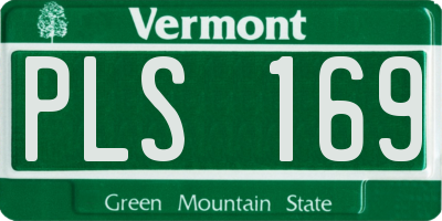 VT license plate PLS169