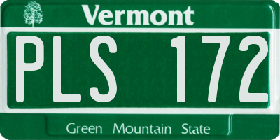 VT license plate PLS172
