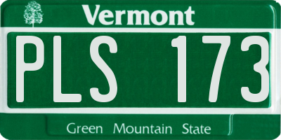 VT license plate PLS173
