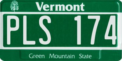 VT license plate PLS174