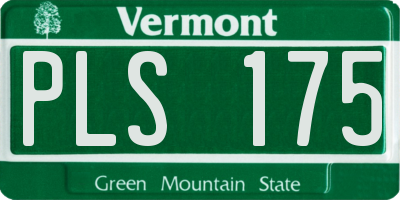 VT license plate PLS175