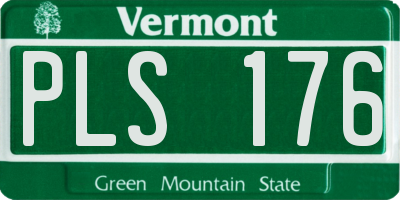 VT license plate PLS176