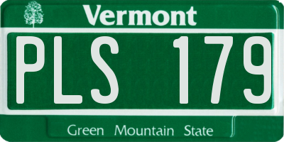 VT license plate PLS179