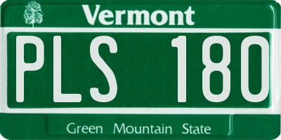 VT license plate PLS180