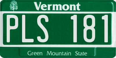 VT license plate PLS181
