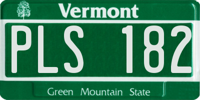 VT license plate PLS182