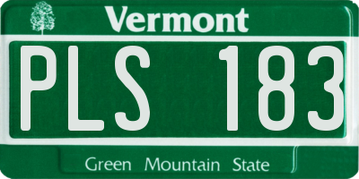 VT license plate PLS183