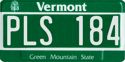 VT license plate PLS184