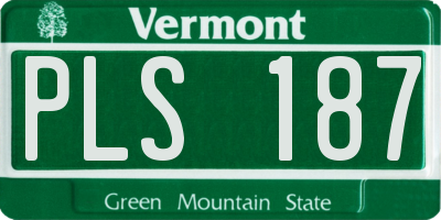 VT license plate PLS187