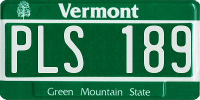 VT license plate PLS189