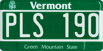 VT license plate PLS190