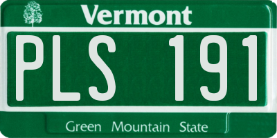 VT license plate PLS191