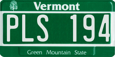 VT license plate PLS194