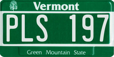 VT license plate PLS197